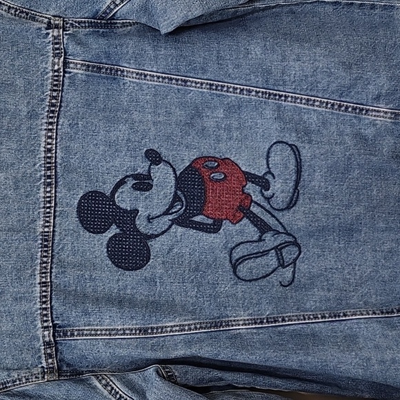 Gap Disney Mickey Mouse Icon Denim Jacket llX Kids- Women's Size Medium - Picture 9 of 16